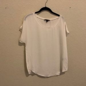 Short sleeve cream pull over top